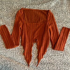 Burnt Orange Cutout Crop Top